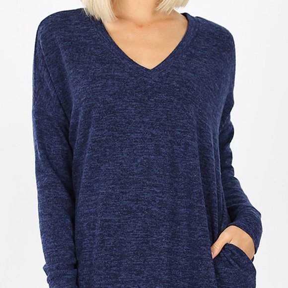 Tops - 💜 New Brushed V-Neck Sweater